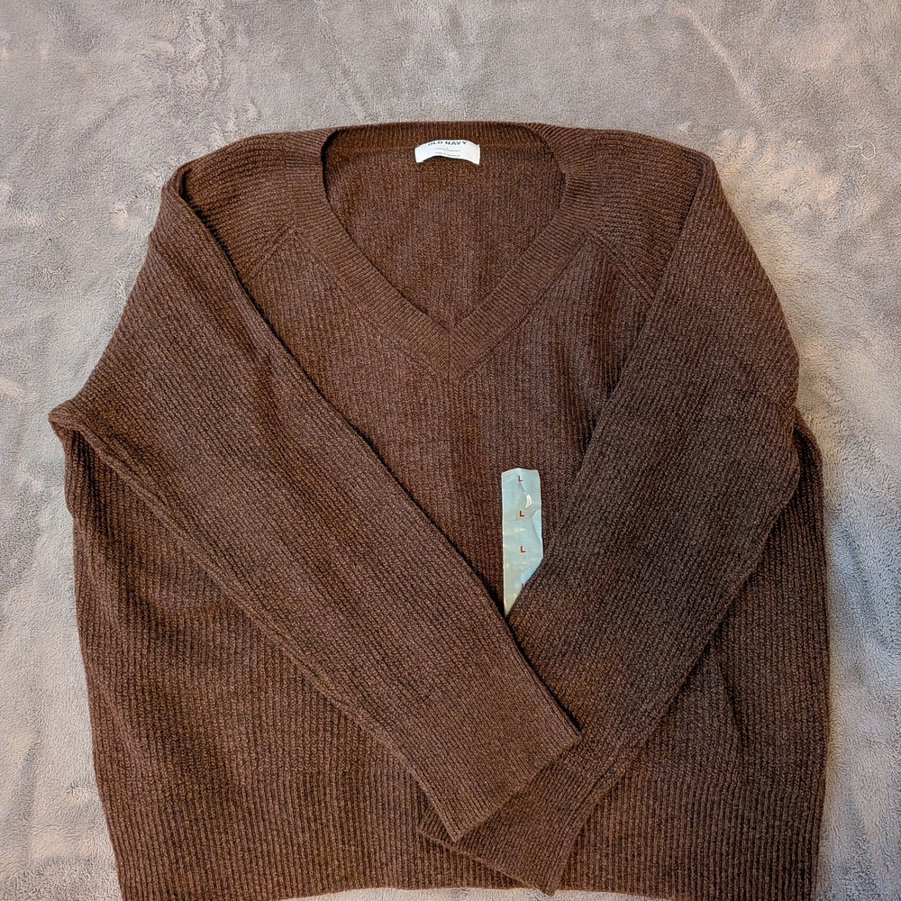 Old Navy Chocolate V-Neck Sweater